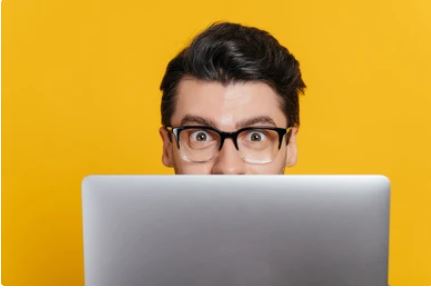 eyes behind computer